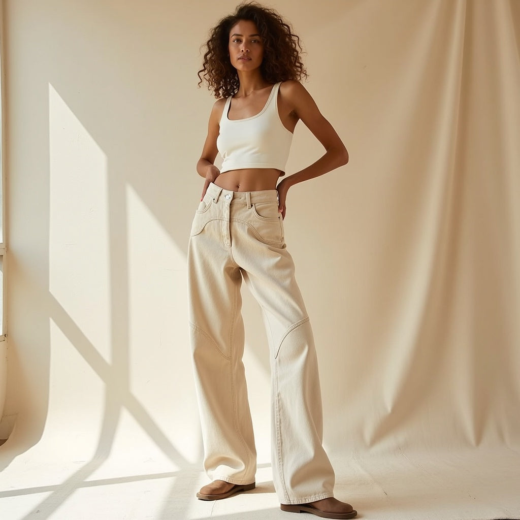 Félicité | Beige Flared Broek