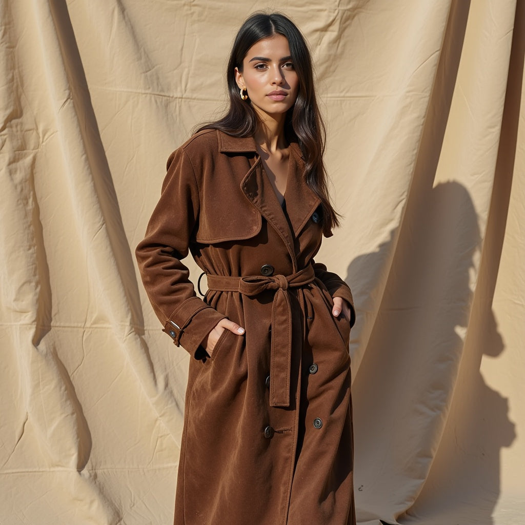 Beline | Kunstsuède trenchcoat