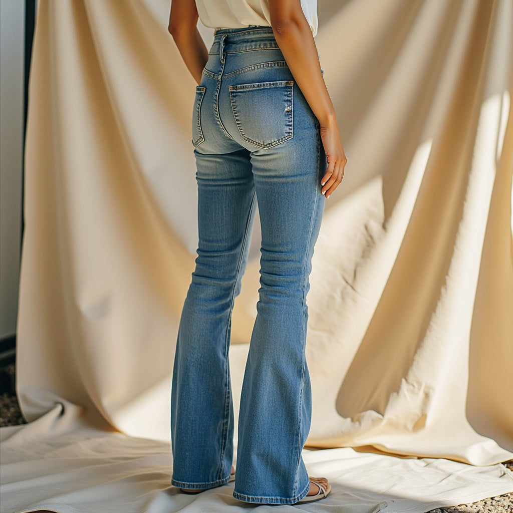 Françoise | Blauwe Flared Broek