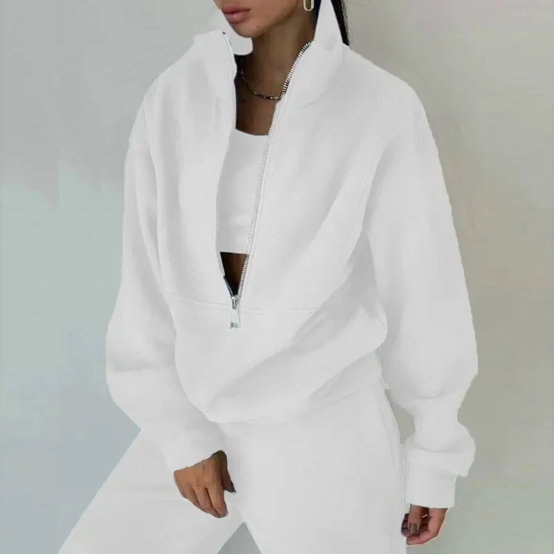 Noémie Élégance | Luxe Tweedelige Lounge Set met Halve Rits