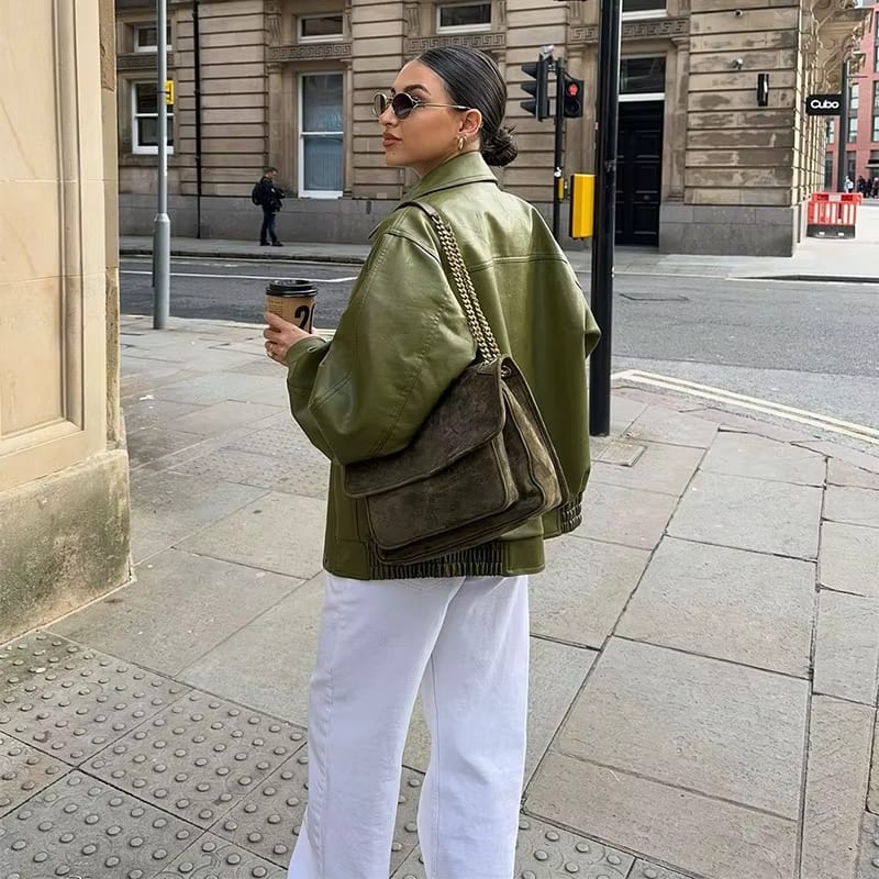 Félicienne | Oversized Leren Jas
