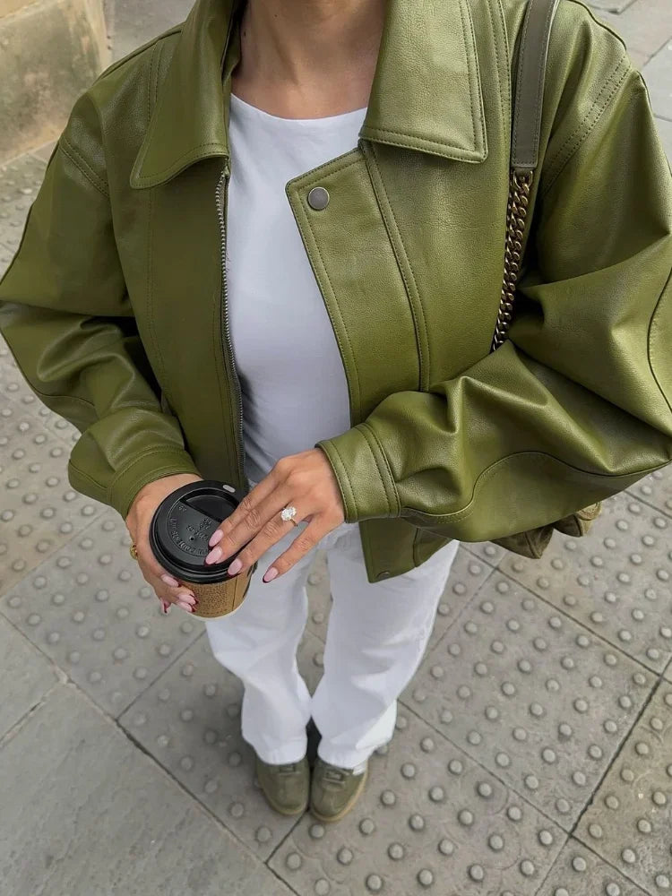 Félicienne | Oversized Leren Jas