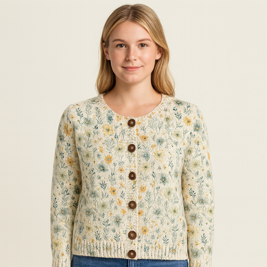 Clara Fontenay | Cardigan met gebloemd breisel