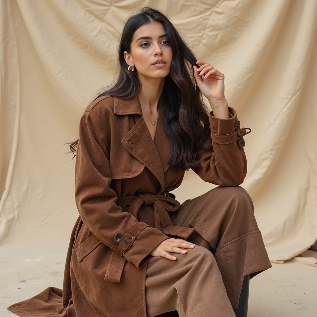 Beline | Kunstsuède trenchcoat